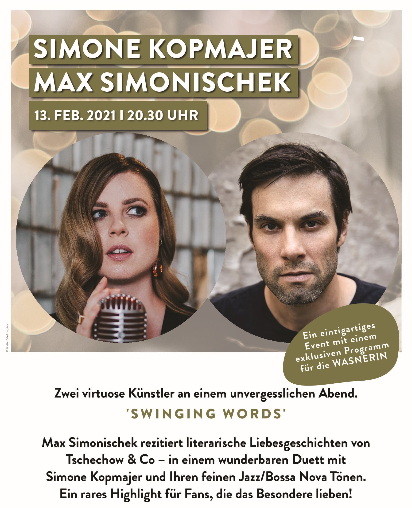 Swinging Words mit Simone Kopmajer und Max Simonischek