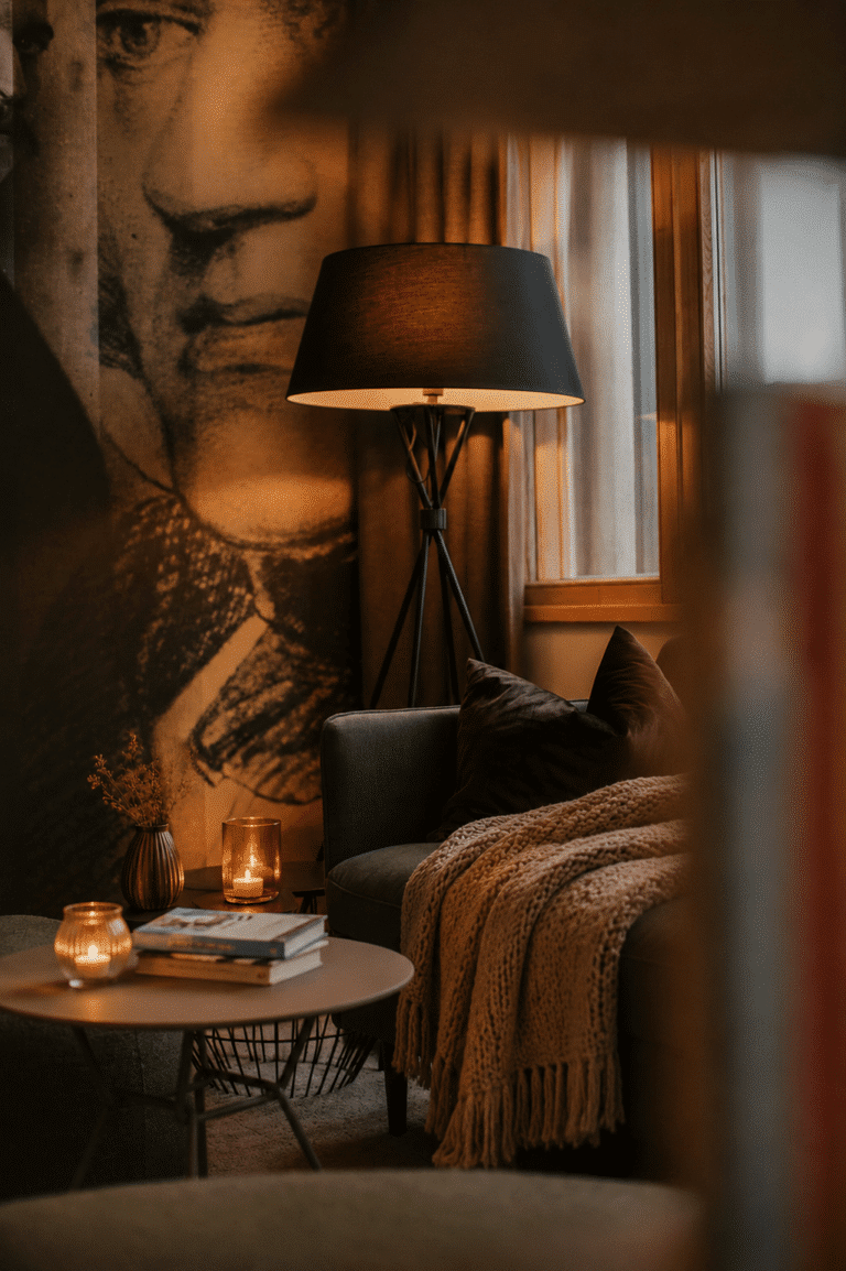 95881bef-1570-453c-9063-944af67882c2 Lounge mit Kerzenlicht und Kuscheldecke